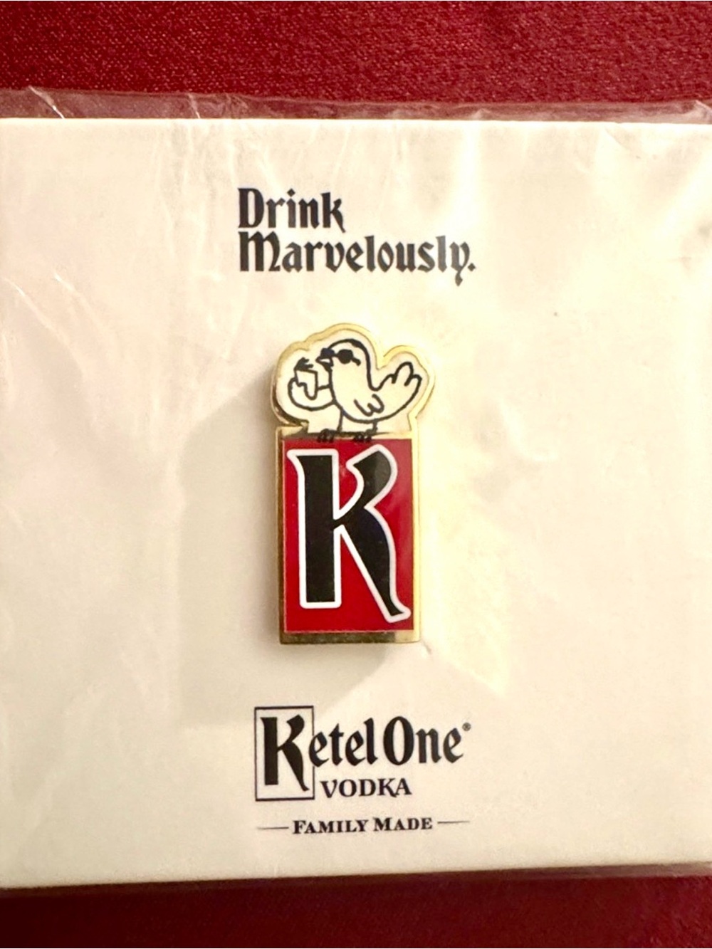 Ketel One K Logo Enamel Pin - Red, Black, Gold